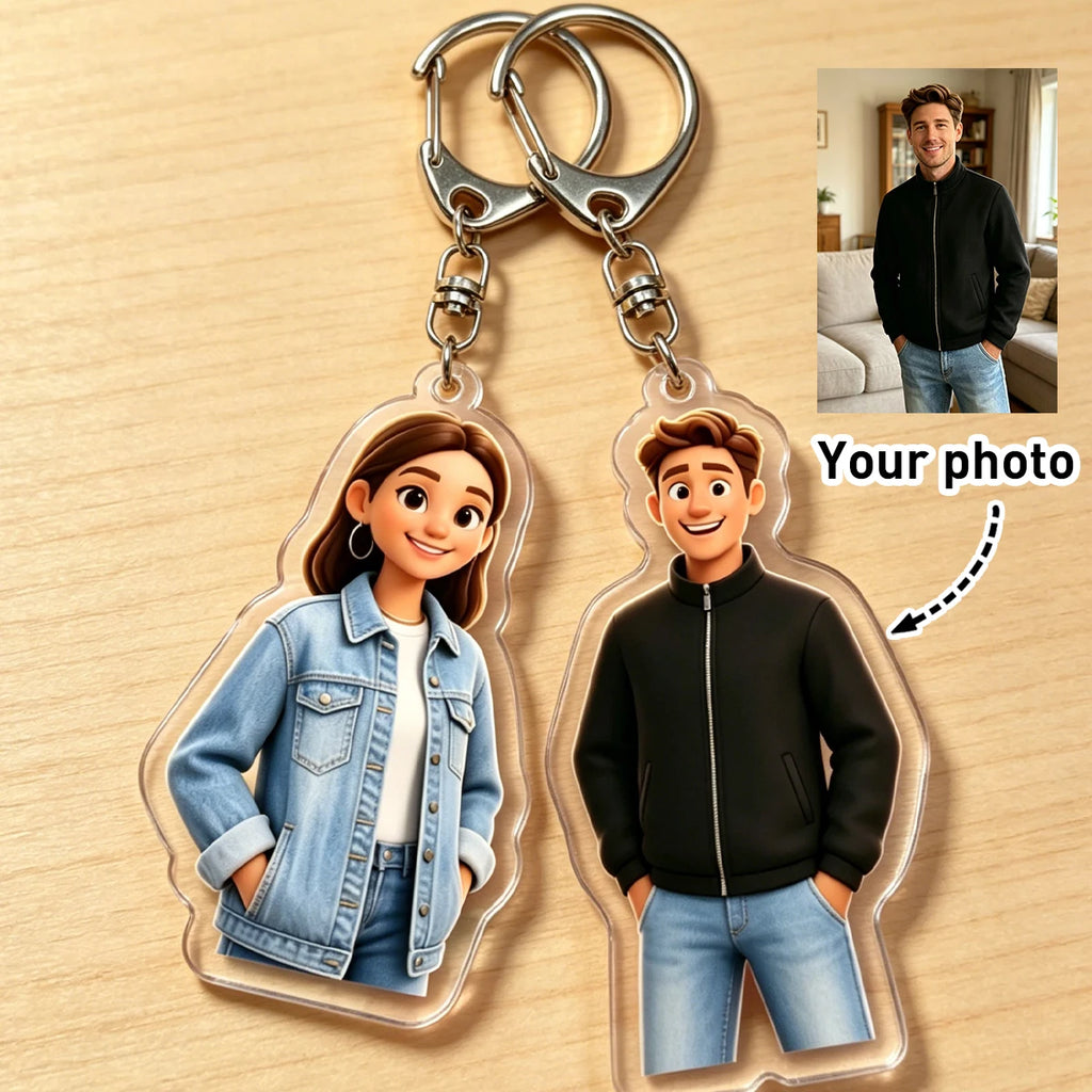 Personalized Acrylic Cartoon Keychain, Custom Photo Keychain, Women Backpack Key Chain, Customized Matching Keychains For Couple