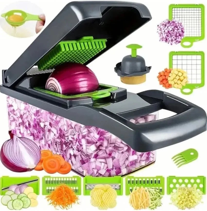 Affettatore e Tritacolture Multifunzionale 14/16 in 1 per Verdure e Frutta