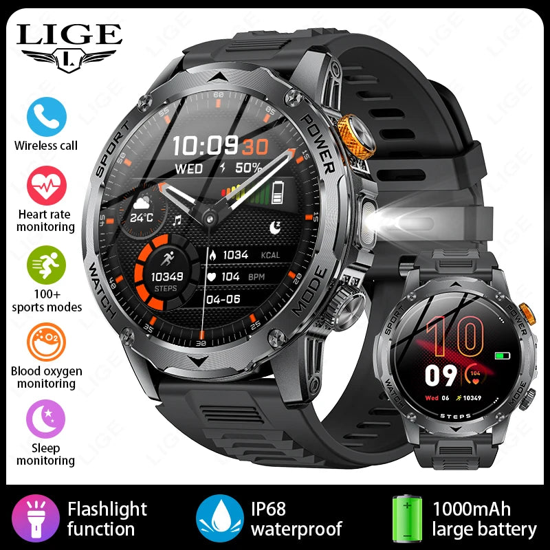 Smartwatch sportivo con batteria da 1000 mAh, impermeabile IP68, Bluetooth 5.2…