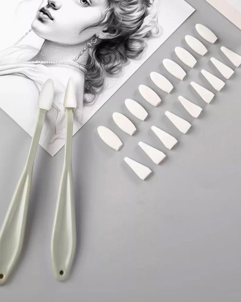 Set 2 spatole per schizzi + 20 pennelli lavabili e penna cancellatrice