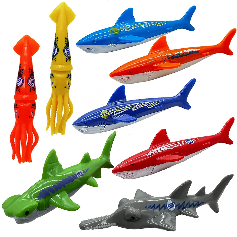 Summer Diving Training Toys Torpedos Sharks Octopus Underwater Water Games Training Swimming Pool Gifts Set Toys For kids