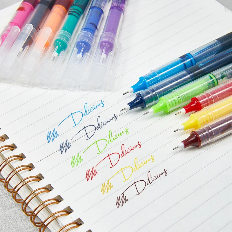 Penna rollerball a inchiostro liquido, asciugatura rapida, 12 colori, grande…