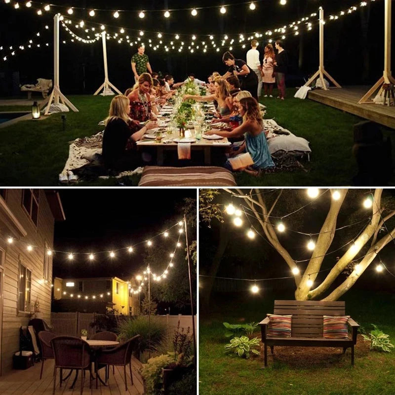 Luci Solari a Catena con Sfere di Cristallo – 60 LED, 8 Modalità, IP65, 10 m