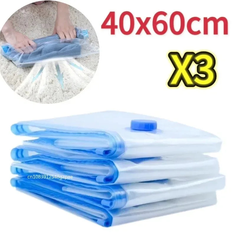 Sacchetti sottovuoto 3/5 pezzi per abiti e biancheria – compressione e spazio