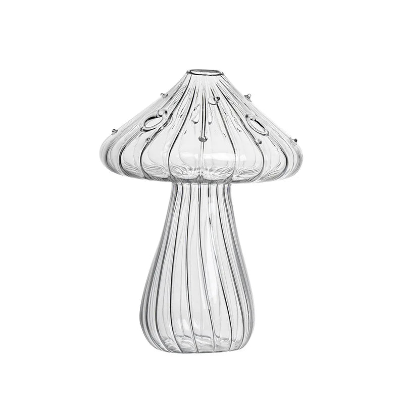 Transparent Jelly Color Mushroom Glass Vase Aromatherapy Bottle Home Small Vase Hydroponic Flower Pot Simple Table Decoration