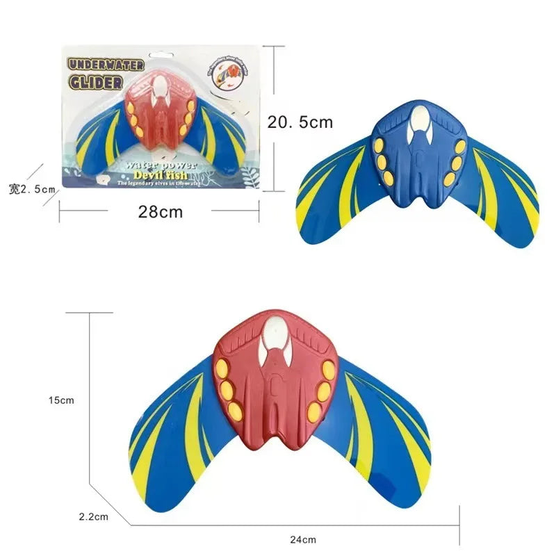 Hydrodynamic Manta Rays Water Splashing Toy Press Forward Beach Pool Swimming Fish Model
