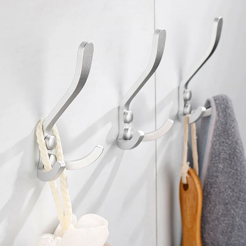 Gancio Muro Biancheria in Alluminio Nero Oro - Appendiabiti Portachiavi Bagno