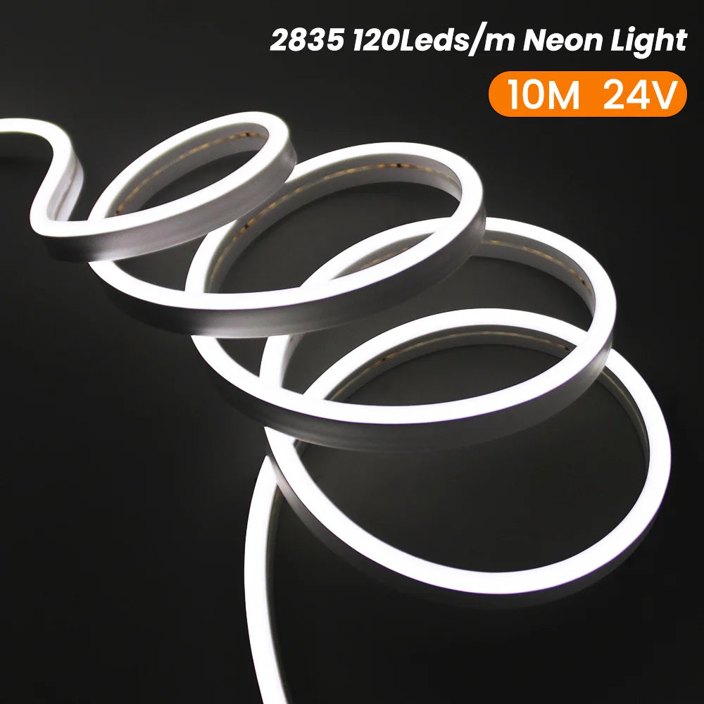 Striscia LED Neon Flexibile 12V/24V Waterproof, 9 Colori, 120 LED/m