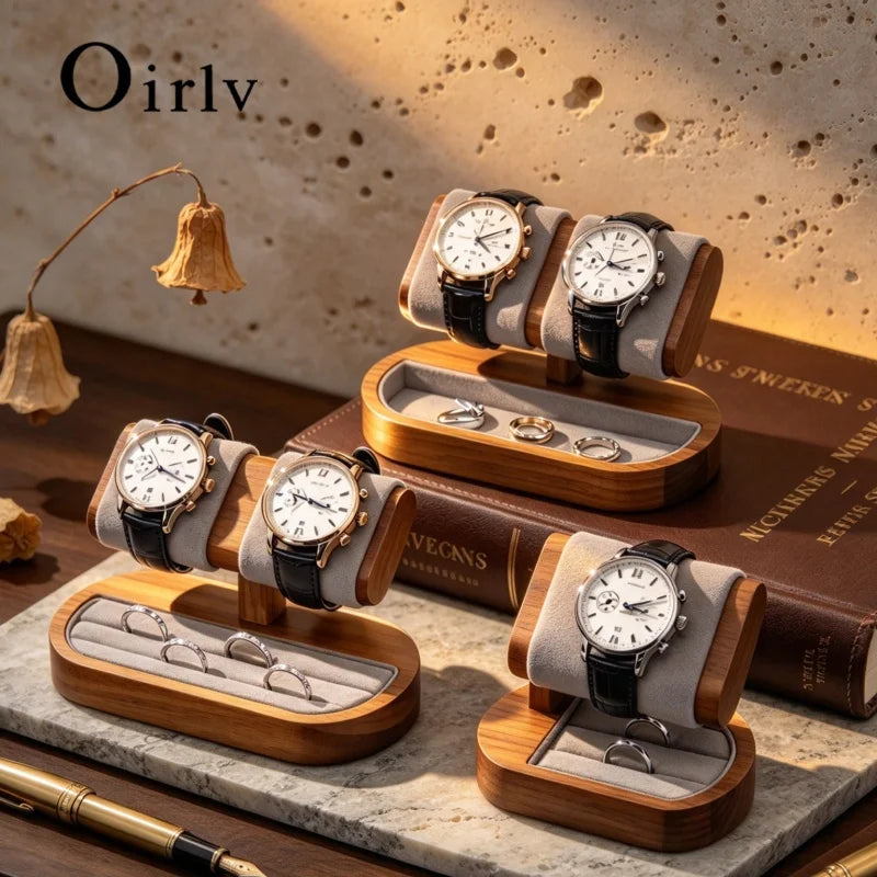 Oirlv Wooden Watch Stand Bracelet and Bangle Display Stand for Entryway Decoration Jewelry Storage Gifts Wholesale Display racks