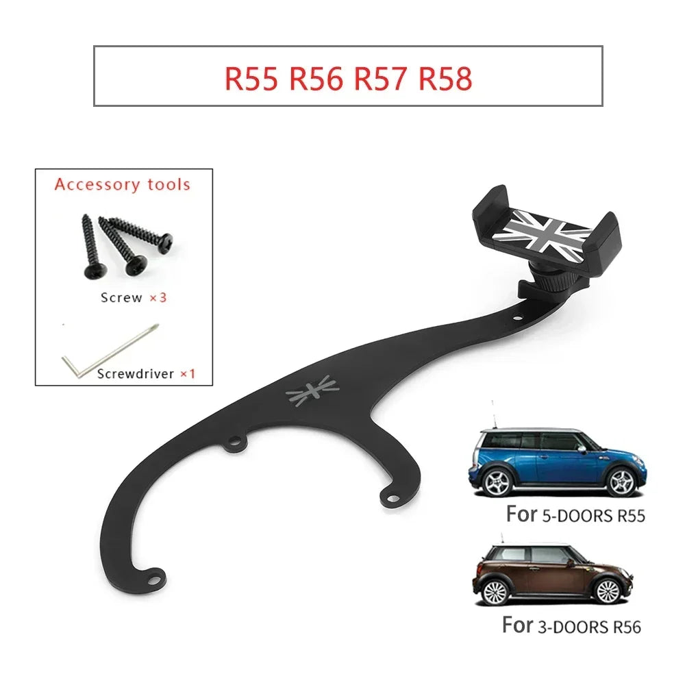 Supporto per telefono GPS per MINI Cooper R55 R56 R57 - Fissaggio interno nero