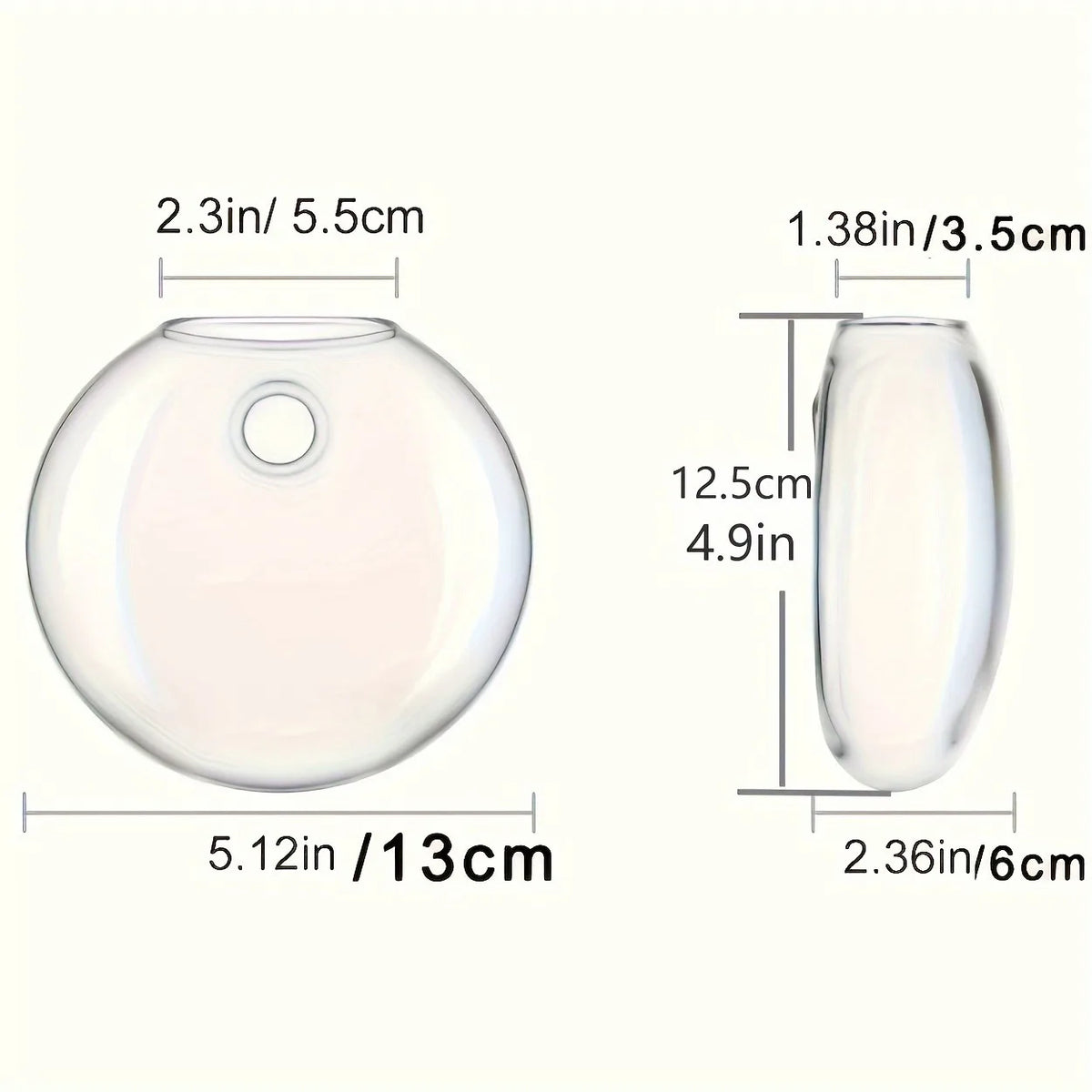 Terrario da parete in vetro con vaso cristallo rotondo - Kit da 2/4/6…