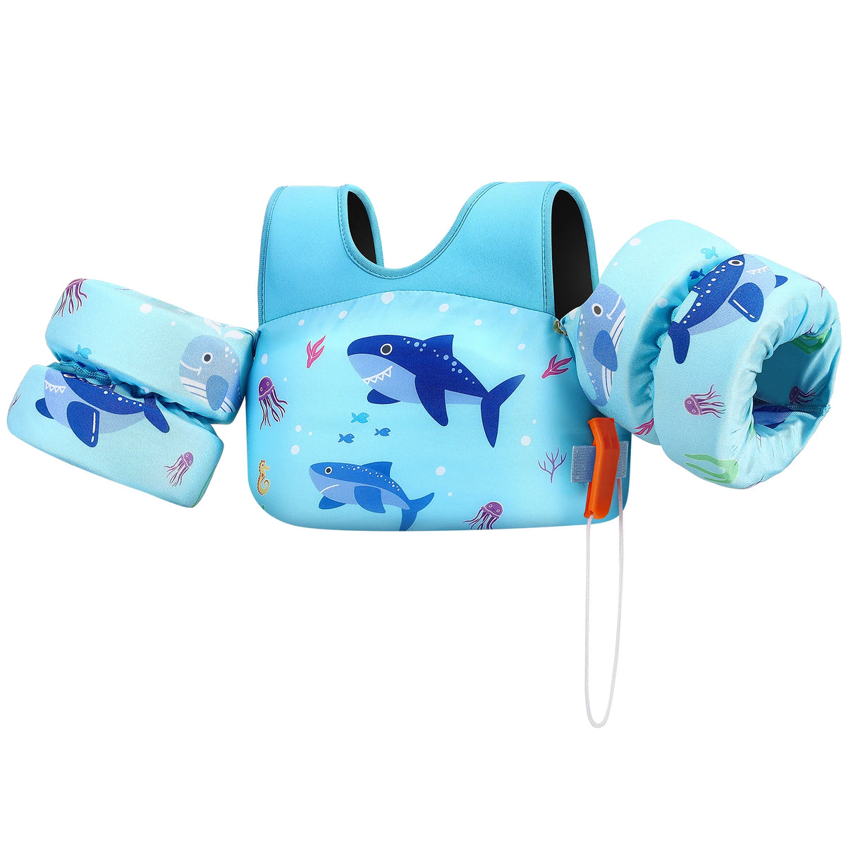 Gilet de sauvetage pour enfants avec sifflet, brassards en mousse pour piscine et kayak