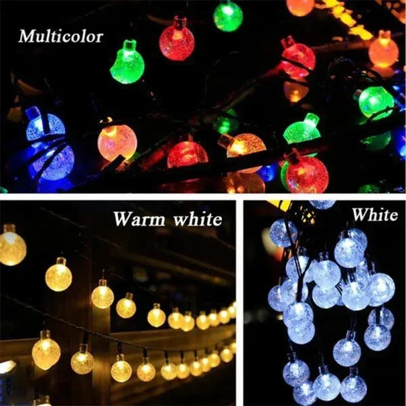 Luci a LED solari per esterno, catena decorativa 8 modalità, impermeabili IP65