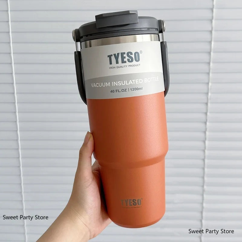 Thermos in acciaio inox 600‑1200 ml con doppio isolamento e tappo multifunzione