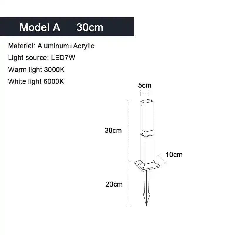 Lampada LED da Giardino Impermeabile 30-80 cm – Design Contemporaneo