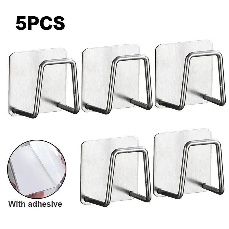 Porta spugne cucina in acciaio inox, supporto auto‑adesivo per lavello – 1/5