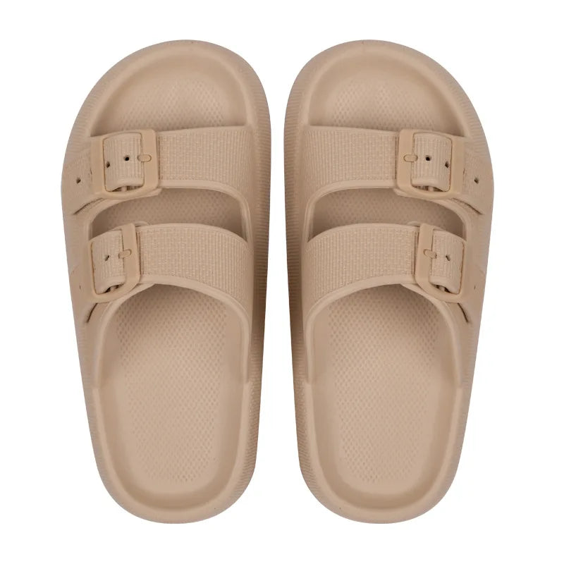 Sandali estivi donna con doppio cinturino, suola EVA morbida e design cloud