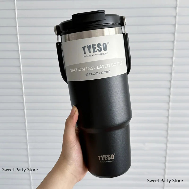 Thermos in acciaio inox 600‑1200 ml con doppio isolamento e tappo multifunzione