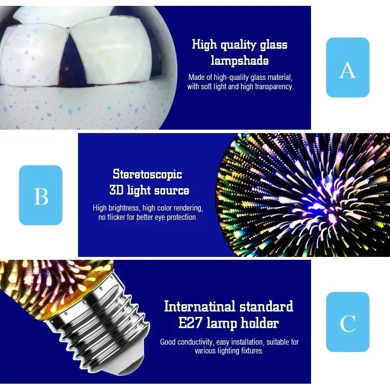 Lampadina LED Edison 3D Colorata E27 4W 360°