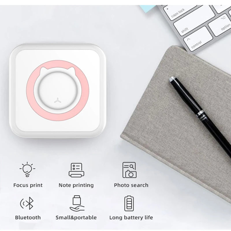 Stampante termica portatile Mini 203dpi Bluetooth per foto, etichette e memo