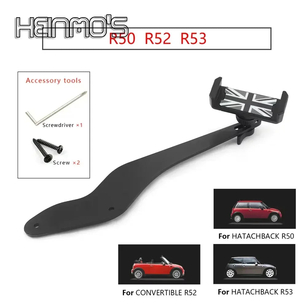 Supporto per telefono GPS per MINI Cooper R55 R56 R57 - Fissaggio interno nero