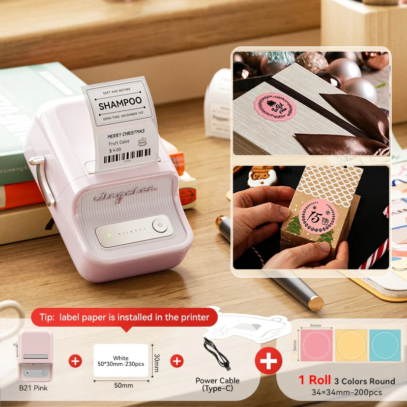 Stampante termica mini portatile – Etichette adesive Bluetooth 20‑50 mm