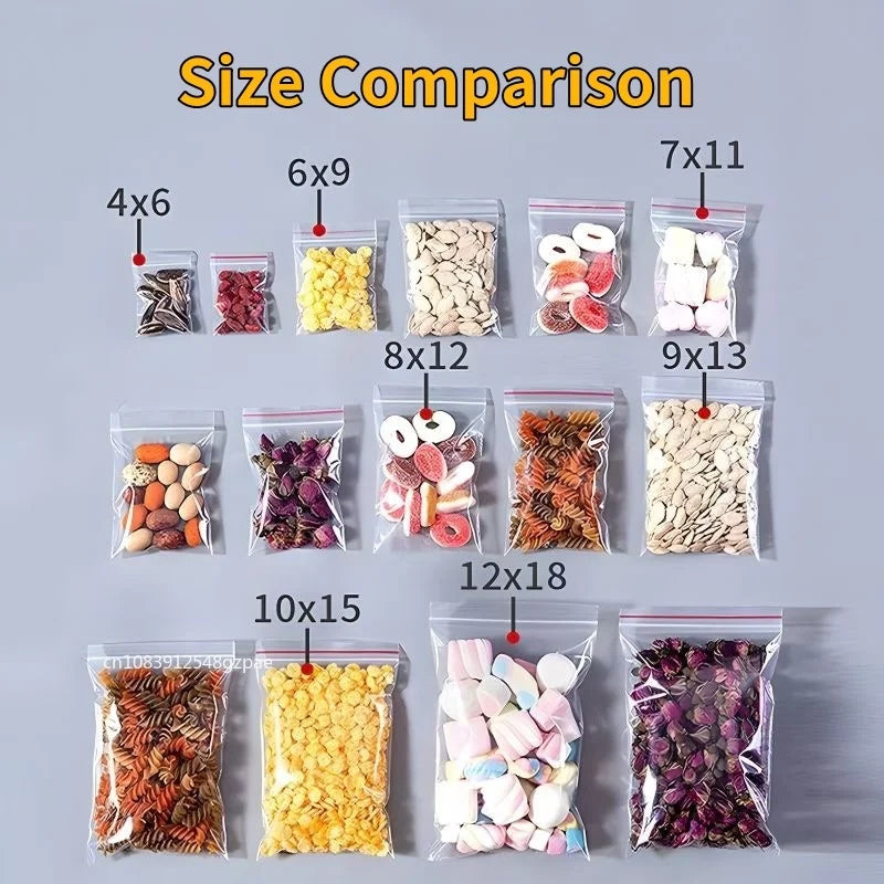 Sacchetti ziplock trasparenti riutilizzabili 12 µm – 100 pezzi