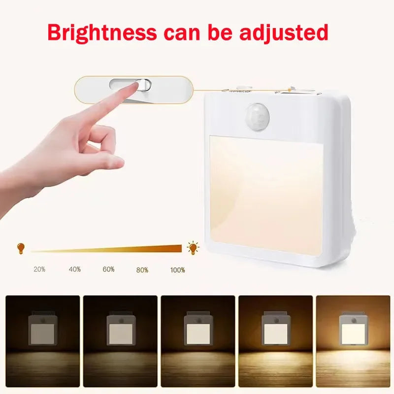 Lampada notturna LED con sensore di movimento dimmerabile, EU plug