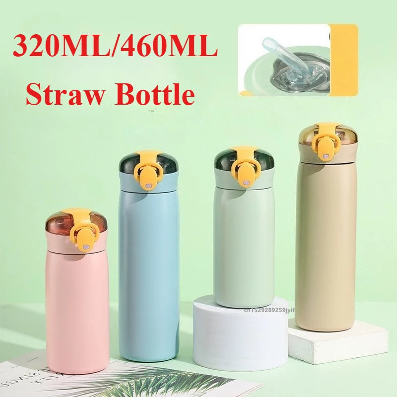 Borraccia termica in acciaio inox 320/460 ml per bambini con cannuccia