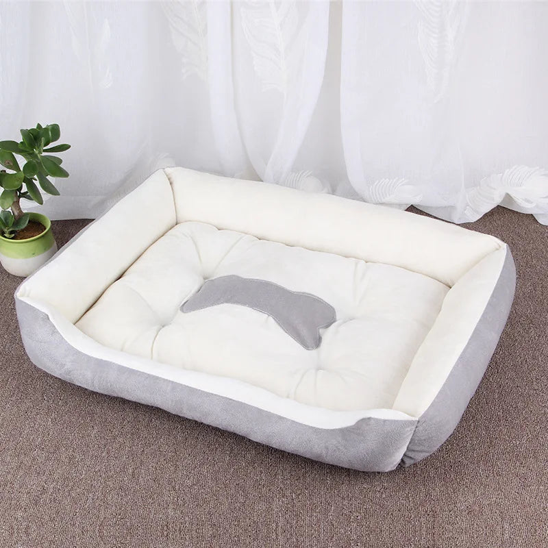 Canapé carré moelleux pour grands chiens – Coussin chaud et lavable