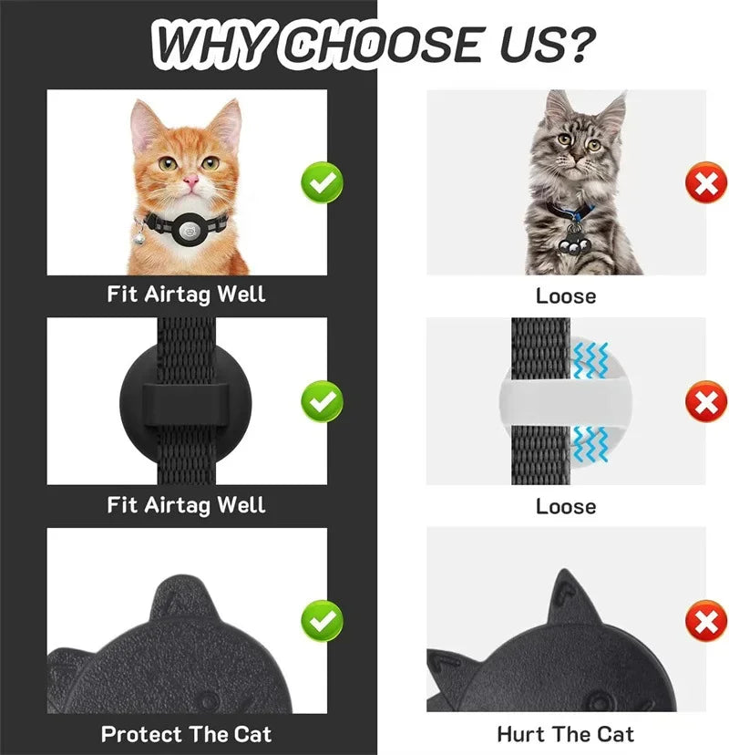 Collare per Gatti con Porta Airtag, Riflettente, Con Campanellino, Regolabile…
