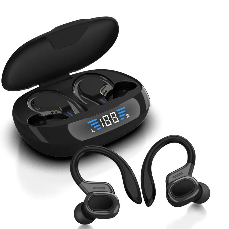 Auricolari sportivi wireless con gancio auricolare, Bluetooth 5.3, impermeabili