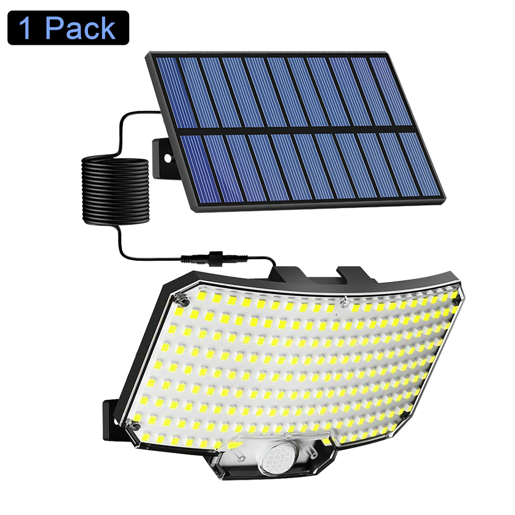 Lampada solare 234 LED esterno, sensore movimento, 3 modalità, telecomando, IP65