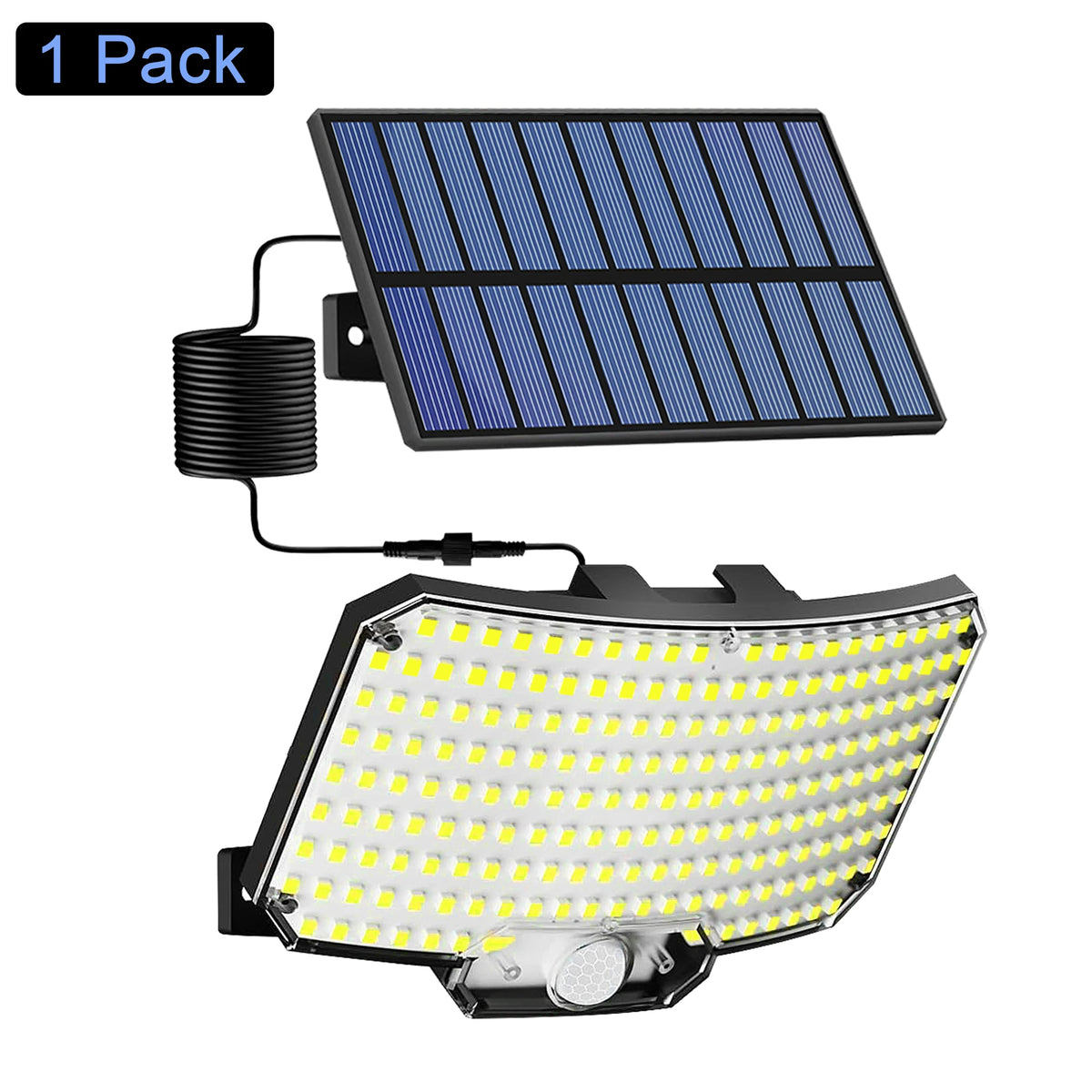 Lampada solare 234 LED esterno, sensore movimento, 3 modalità, telecomando, IP65