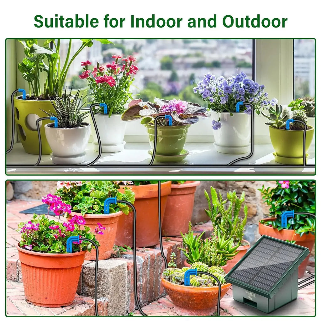 Kit di irrigazione a goccia solare per balconi e giardini – sistema automatico