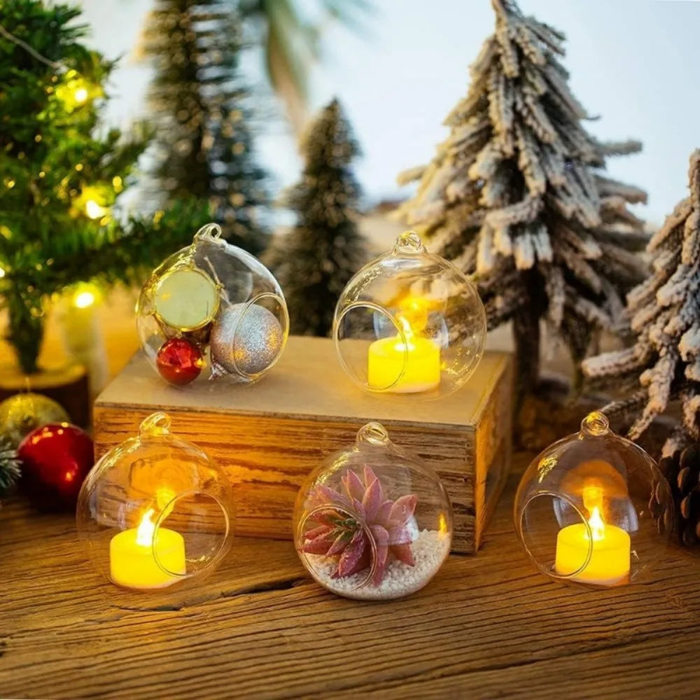 Portacandele in vetro a globo per tealight – Set 6 o 12 pezzi, vasi succulente…