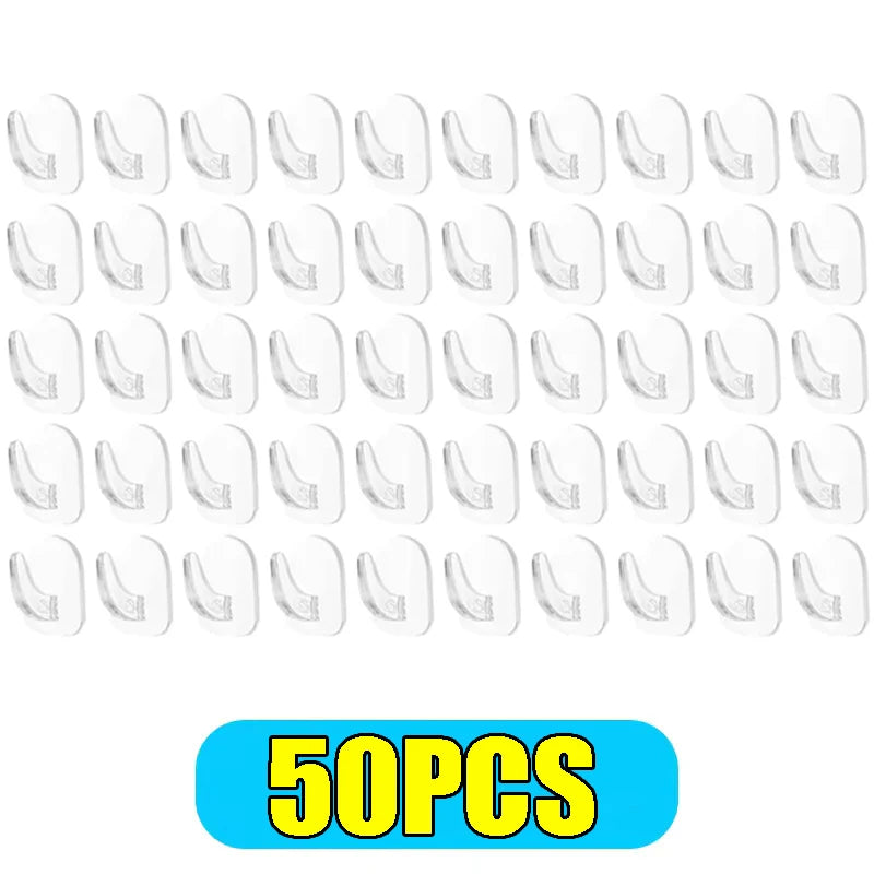 Mini Ganci Trasparenti Autoadesivi per Parete – Set da 10/20/30/50 Pezzi