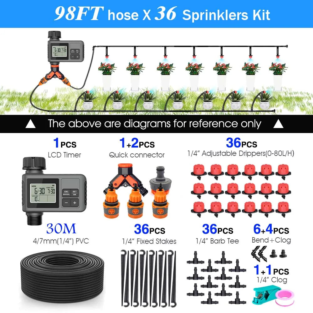 Timer LCD Irrigazione 30‑5 m con Ugello Regolabile – Sistema Intelligente