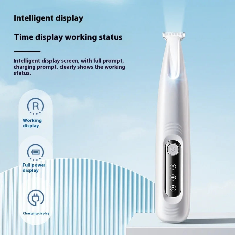 Trimmer per zampe canine LED, lama inox 18 mm, impermeabile e silenzioso