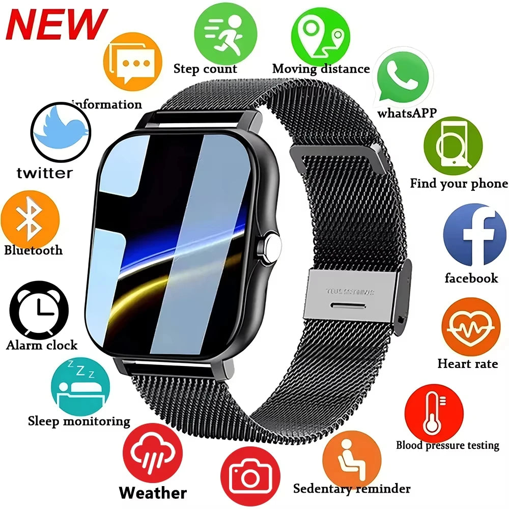 Smartwatch 2025 con touch full, chiamate Bluetooth e monitor fitness