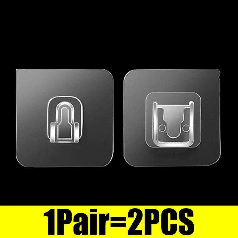 Ganci a Doppia Faccia Trasparenti con Adesivo Potente – 2 Pezzi, 6 cm