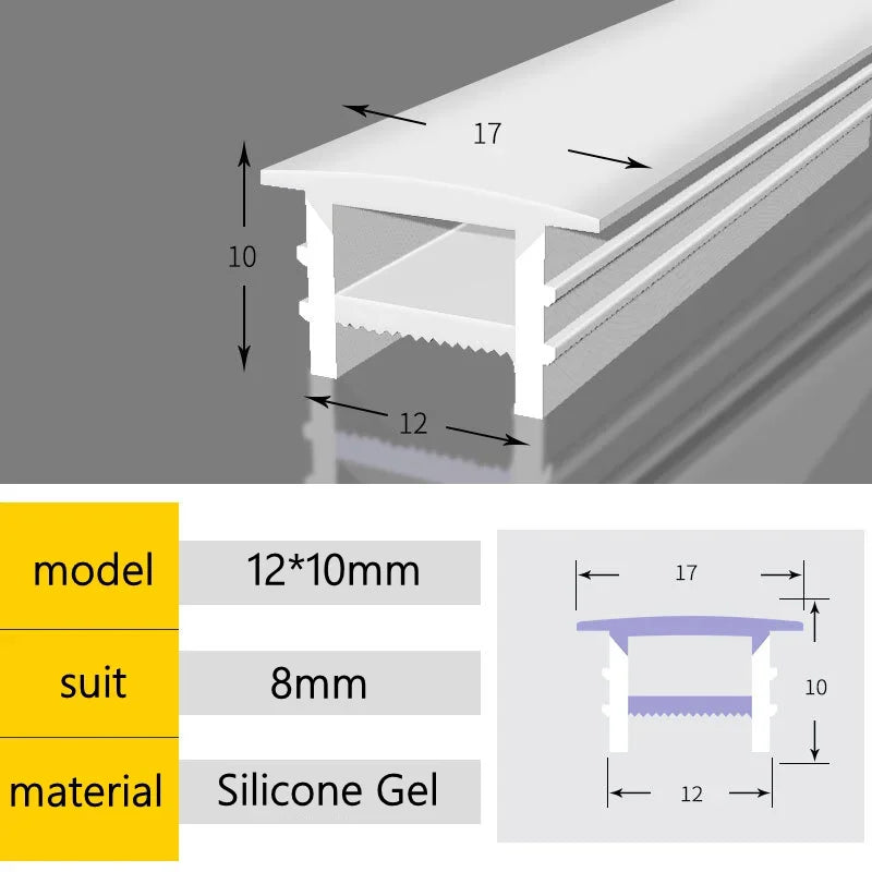 Tubo silicone bianco flessibile per LED neon, IP65, WS2811/WS2812B