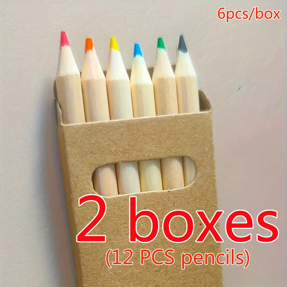 36/12pcs 8.8CM Mini Colored Pencil in Kraft Box Kawaii Kids Children Draw Pen Cute Wooden Colored Pencil for School Party Gift