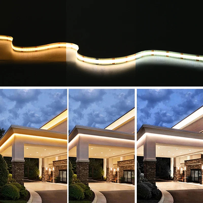 Striscia LED COB CCT 5 m, 608 LED/m, dimmabile 12‑24 V, temperatura colore…