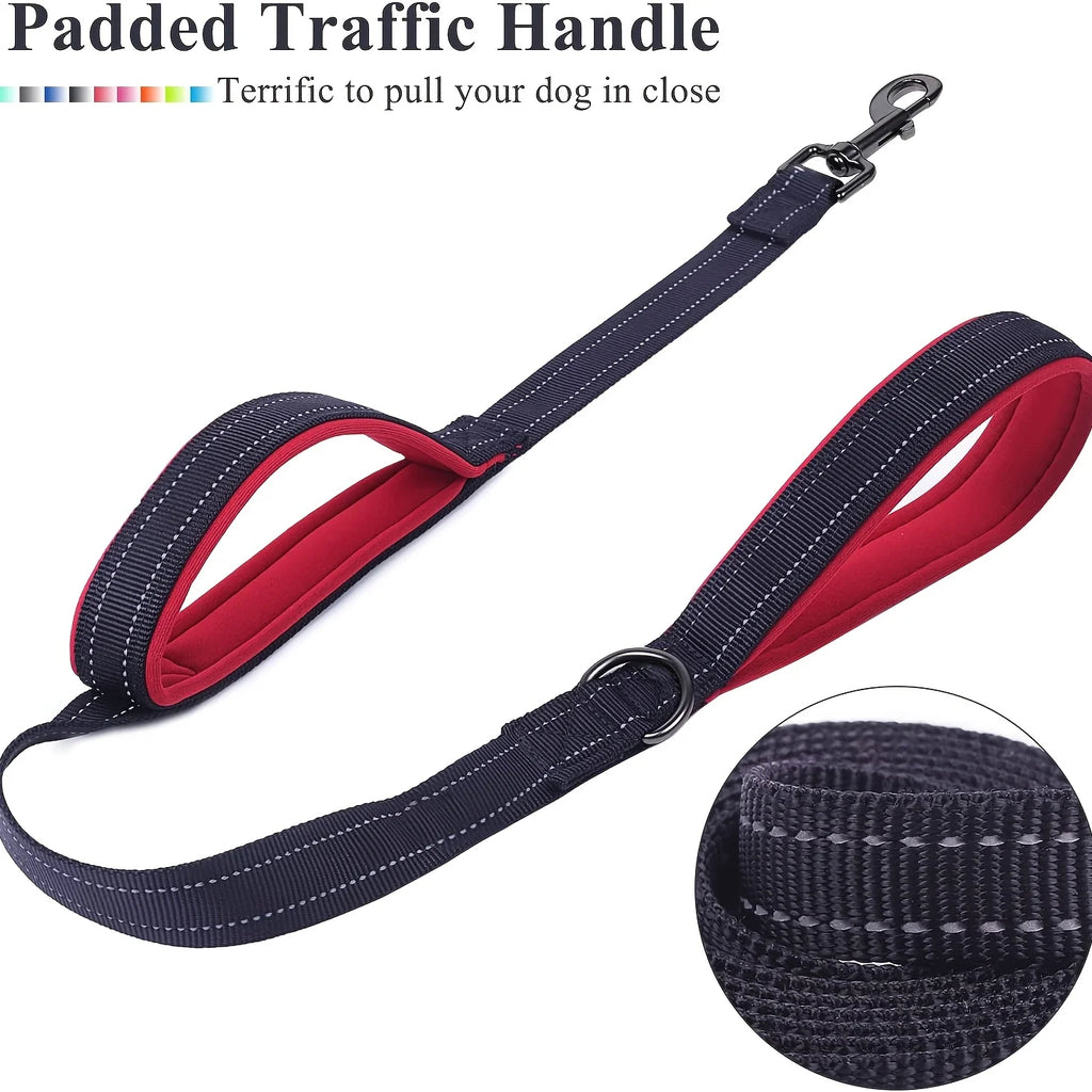 Guida Doppia Padded Nylon Riflettente per Addestramento Cani
