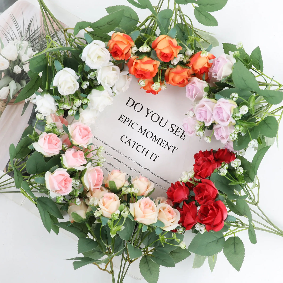 1Pcs Artificial Flowers Bouquet Silk Rose Fake Flowers for Home Room Table Vase Decor Wedding Decoration DIY Gifts Accessories