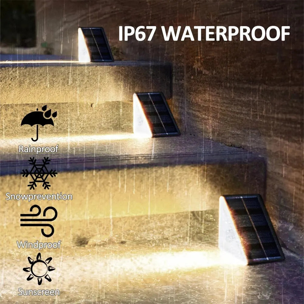 Luci Solari a Triangolo per Gradini IP67 Bianco Caldo RGB