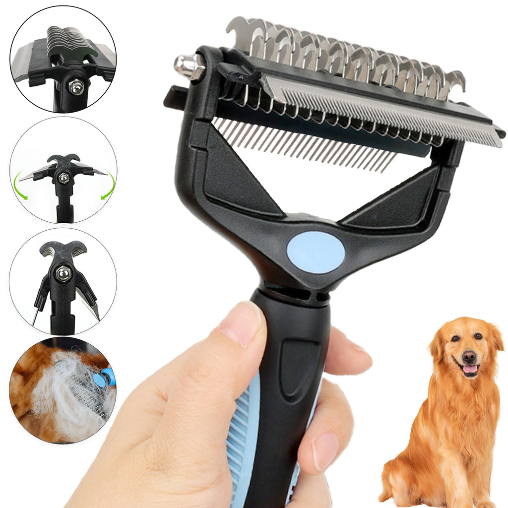 Spazzola 3 in 1 per peli di cani e gatti – Rimuove peli, nodi e sfilacci