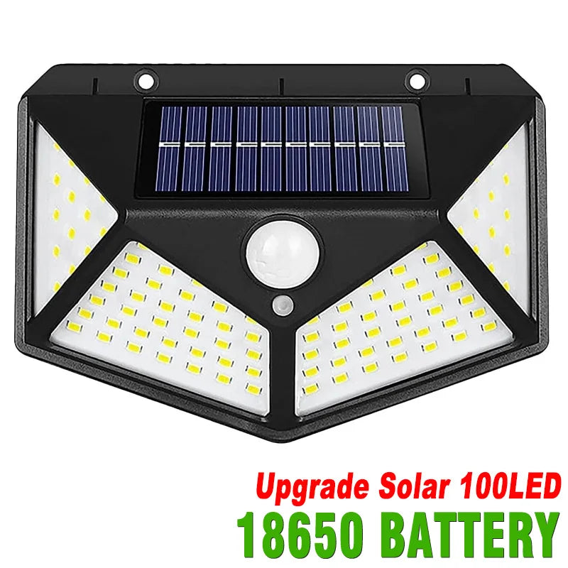 Lampada Solare da Giardino con Sensore di Movimento, LED 100, Impermeabile IP65