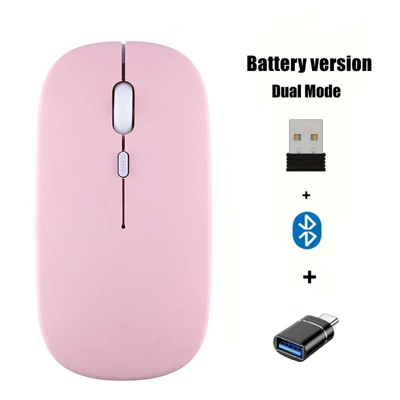 Mouse wireless 2.4 GHz e Bluetooth dual mode, mini ed ergonomico, 1600 DPI